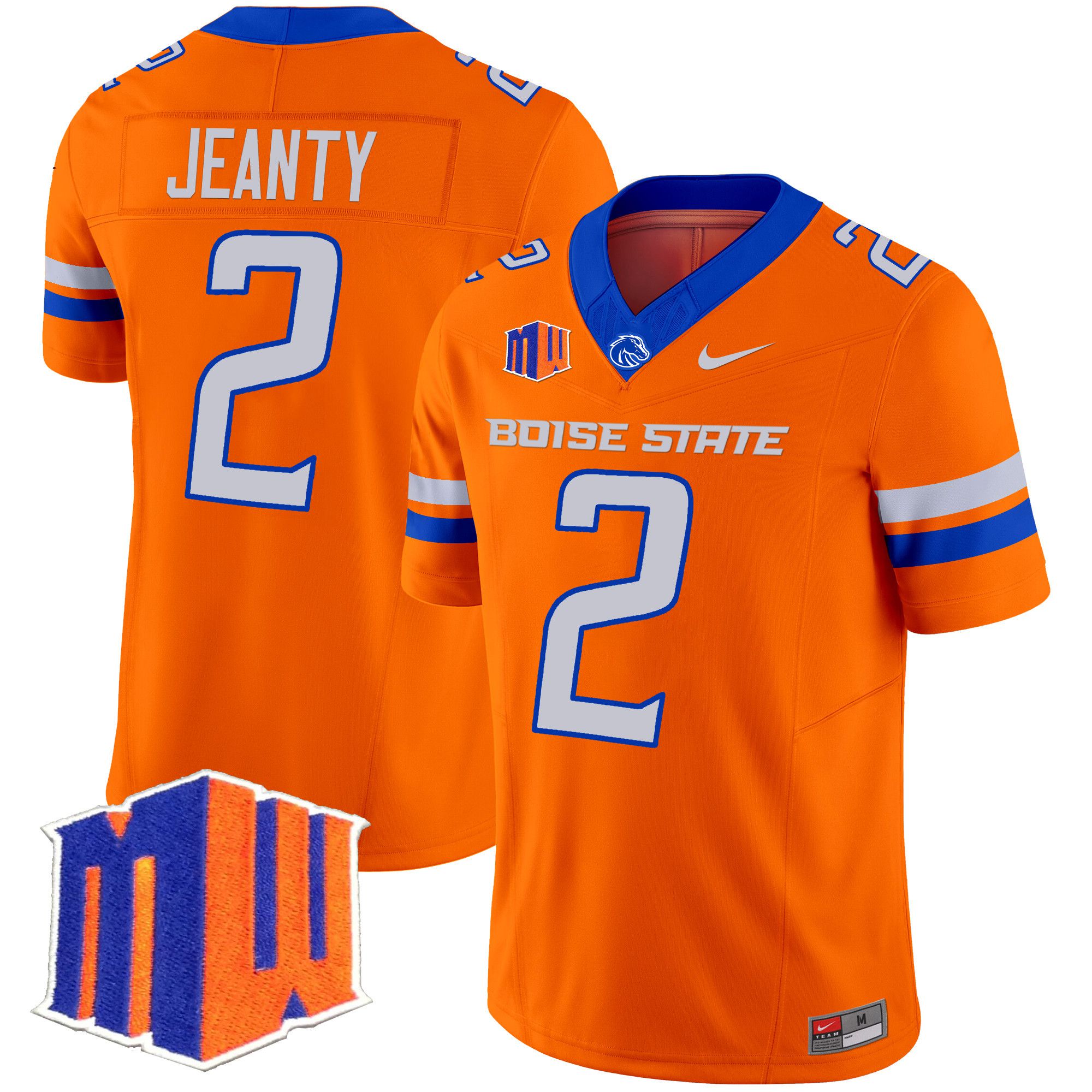 Men Boise State Broncos #2 Jeanty Orange Nike 2024 Vapor Limited NCAA Jersey style 1